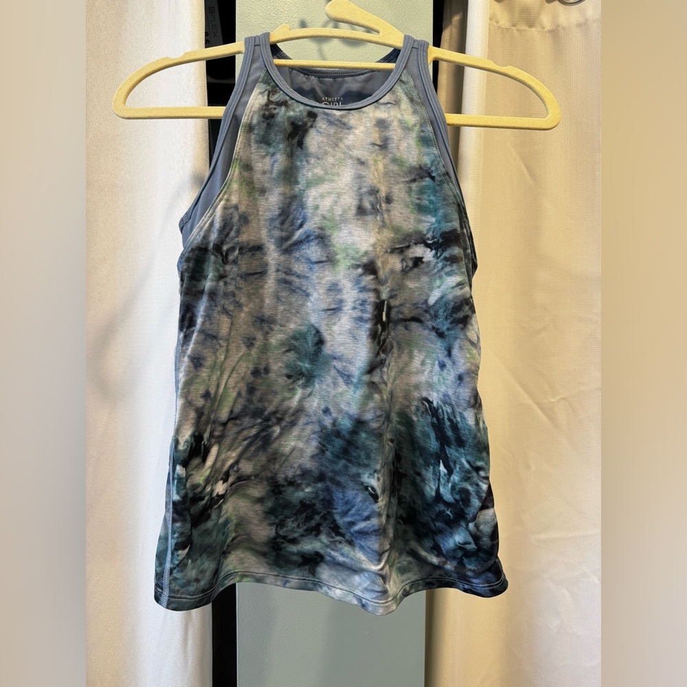 Athleta Kids Tank Top in Blue and Green Tie-Dye